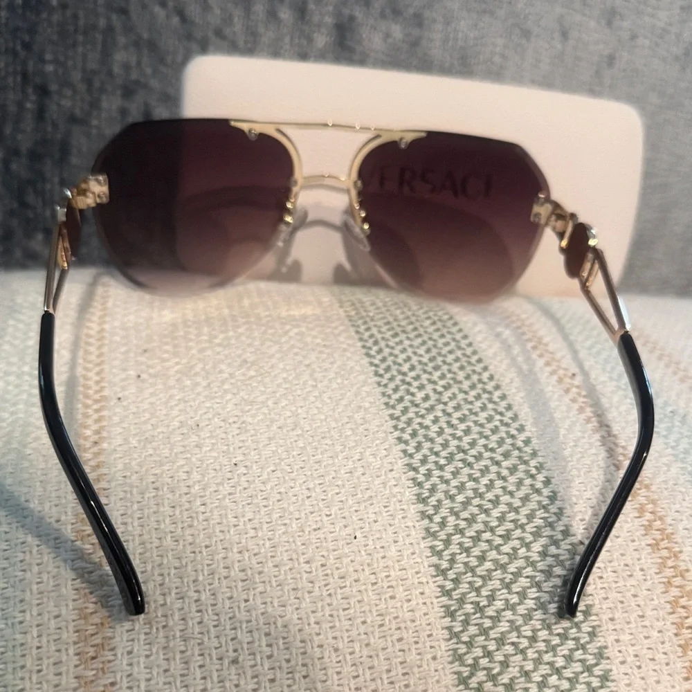 Versace Black and Silver Sunglasses - Picture 2 of 7